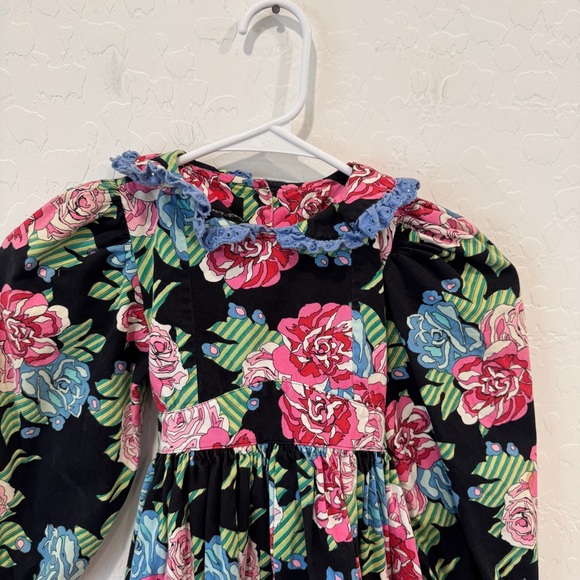 Vintage Mousefeathers Dress Girls 6 Floral Lace Trim Peasant Bohemian Pageant - Picture 2 of 10